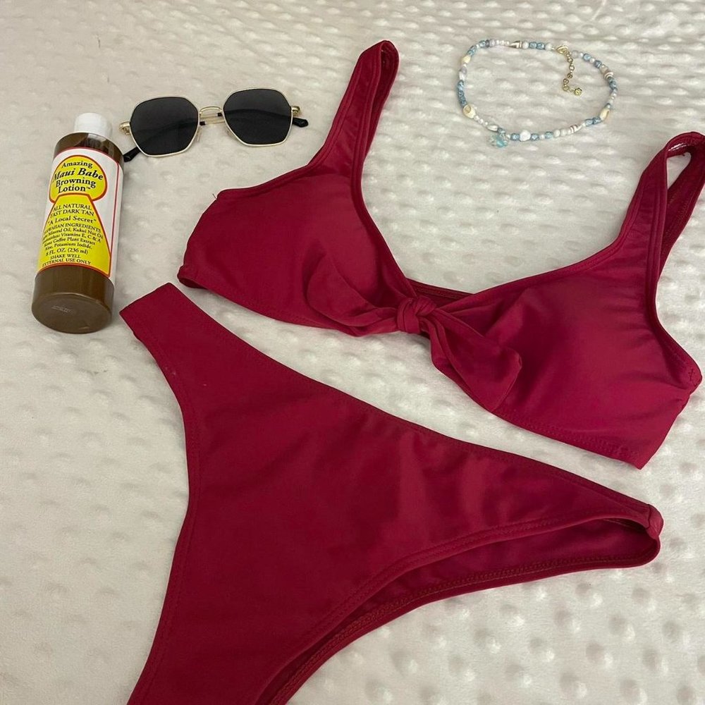 maroon bikini set medium